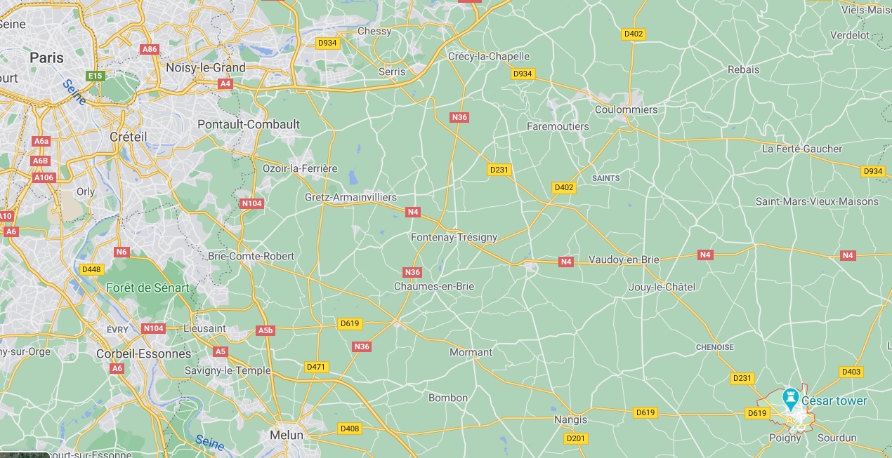 Map showing the location of Provins